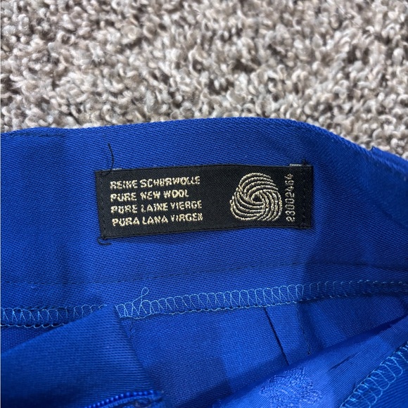 Escada Margaretha Ley Pure Wool Pants 38 Cobalt Blue High Waist Pleated Vintage - Picture 6 of 9
